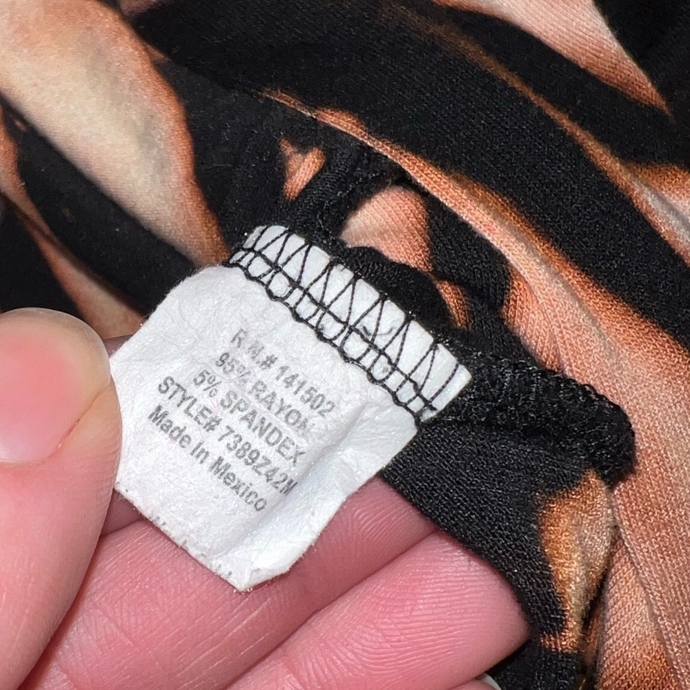 JKLA Black Bleach Tie Dye Draped Open Front Stretch Lightweight Cardigan Size M - Picture 7 of 8